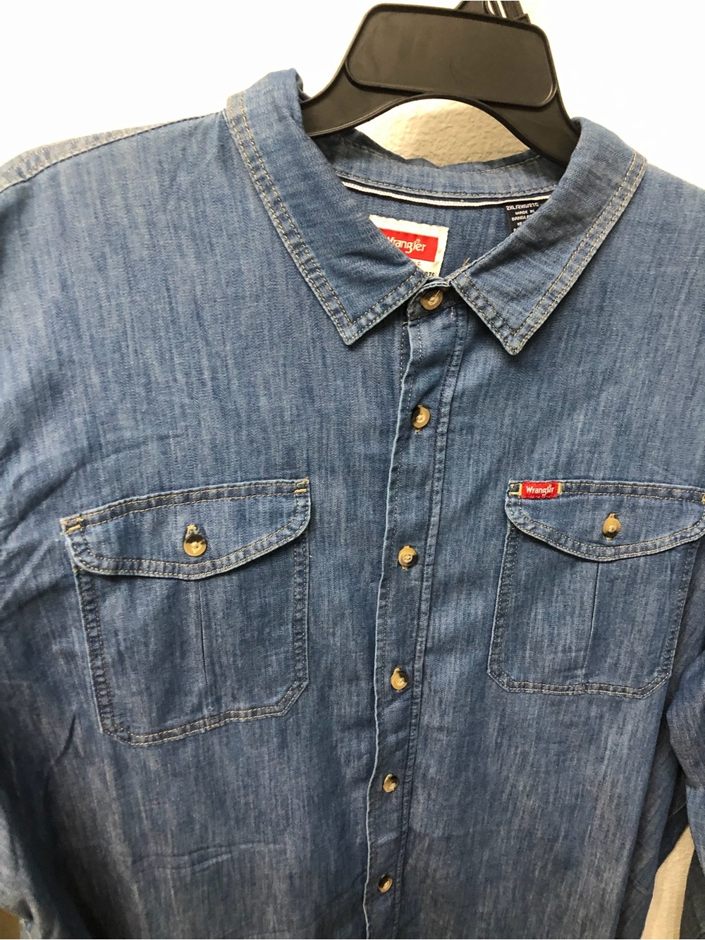 Wrangler Indigo Denim Casual Button-Down Shirt